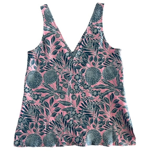 J.Crew X Abigail Borg 100% Silk Tank Top Prairie Dusk Pink Blue Floral 2 $98 - Picture 11 of 12